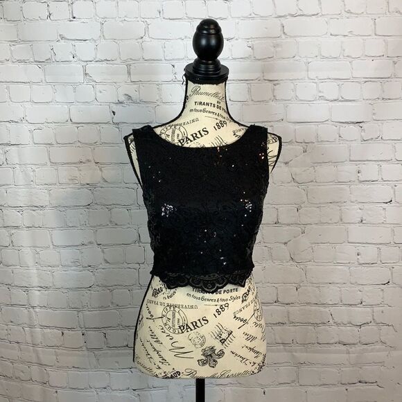 Jodi Kristopher Sequin Cropped Top size 3 - Picture 1 of 9